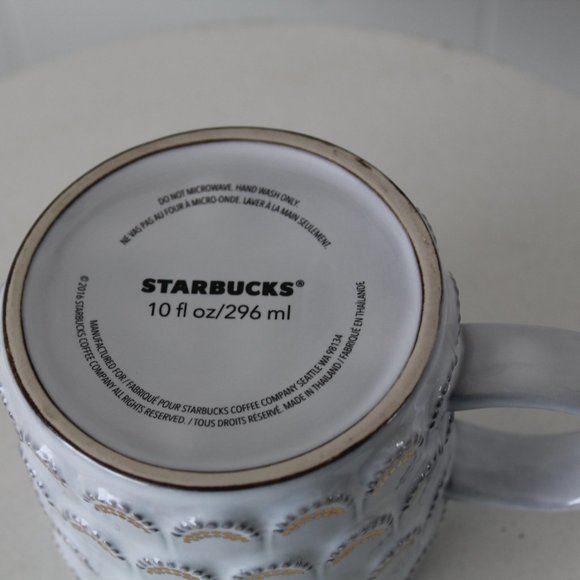 Starbucks Mug 10 oz Retired 2016 White with Gold Trim - Picture 4 of 4